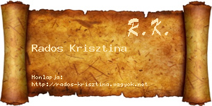 Rados Krisztina névjegykártya