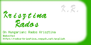 krisztina rados business card